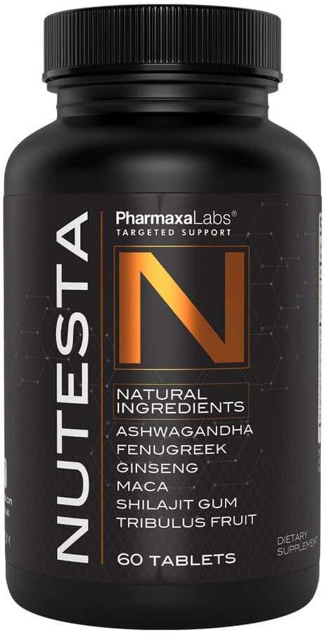 Men's Support Supplement - Ashwagandha Fenugreek Ginseng Maca Shilajit Gum &amp Tribulus Fruit Extract - 60 Tablets