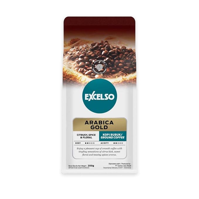 Excelso Arabica Gold Ground Coffee 200g (Pack of 1)