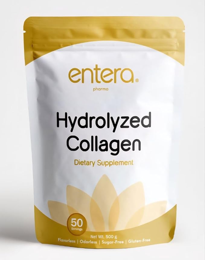 Hydrolyzed Collagen Peptides Powder Type I &amp III Bovine Supplement Flavorless Odorless Sugar-Free Gluten-Free 500g 50 Servings