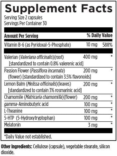 Designs for Sport Sleep Complex - Supports Relaxation &amp Restful Sleep* - Nutrients &amp Botanicals with Neurotransmitter Precursors - NSF Certified for Sport - 60 Vegetarian Capsules