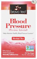 Bravo Tea Blood Pressure Herbal Tea Naturally Caffeine Free 100% Natural No Artificial Flavors or Preservatives Vegan Gluten Free &amp Non-GMO 20 Tea Bags (Pack of 6)
