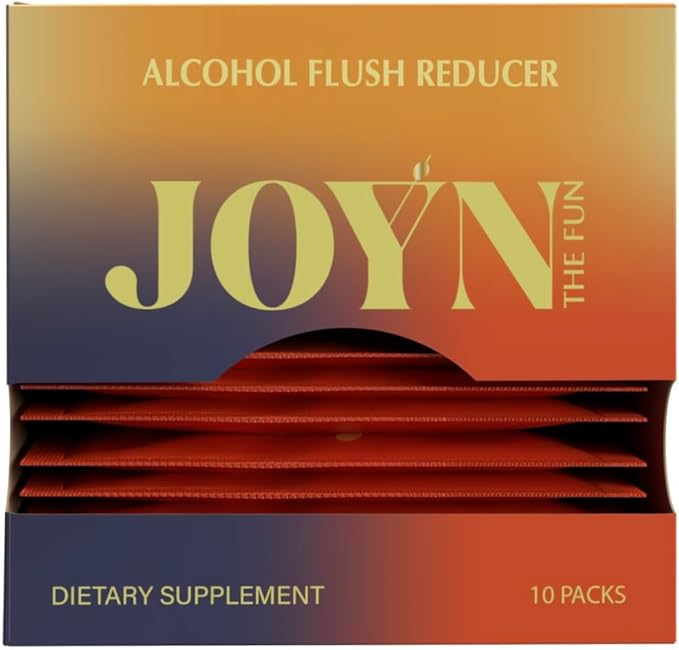 JOYN Supplement for Alcohol Flush Prevention Detox Liver Support Asian Glow Relief | Feel Better Before &amp After Drinking | Vitamin with DHM Milk Thistle Glutathione Vitamin B12 | 10 Servings