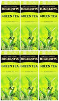 Bigelow Green Tea 28-Count Boxes (Pack of 6) Premium Bagged Green Tea Bright Antioxidant-Rich All Natural Medium-Caffeine Tea in Individual Foil-Wrapped Bags