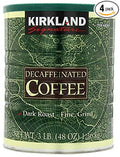 Kirkland Signature Dark Rost Fine Grind Decaf Arabica Coffee 48 Ounce - 4 Pack