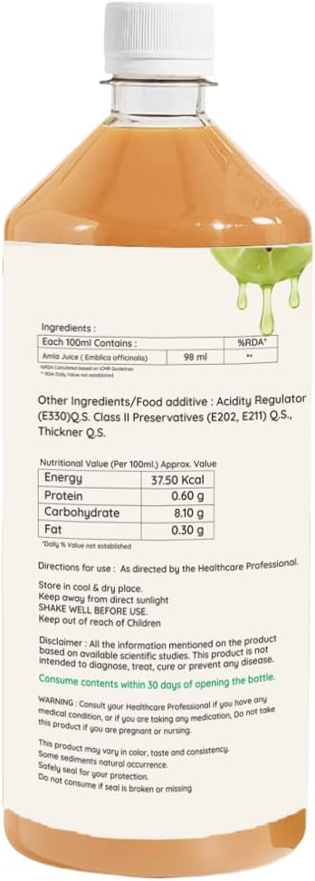 Bhumija Lifesciences Amla Juice (Sugar Free) - 1 Liter (Pack of 3)