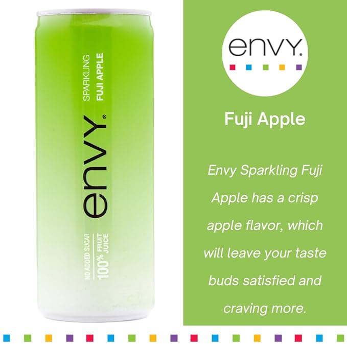 Envy Sparkling 100% Fruit Juice Fuji Apple 8oz (Case of 24)