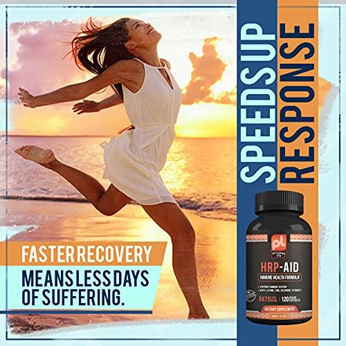 Premium Herpes Supplement - HRP-Aid - Aid for Herpes Cold Sores and Shingles - with L-Lysine - Immune Support Medicine Supplement for Adults (120 ct)