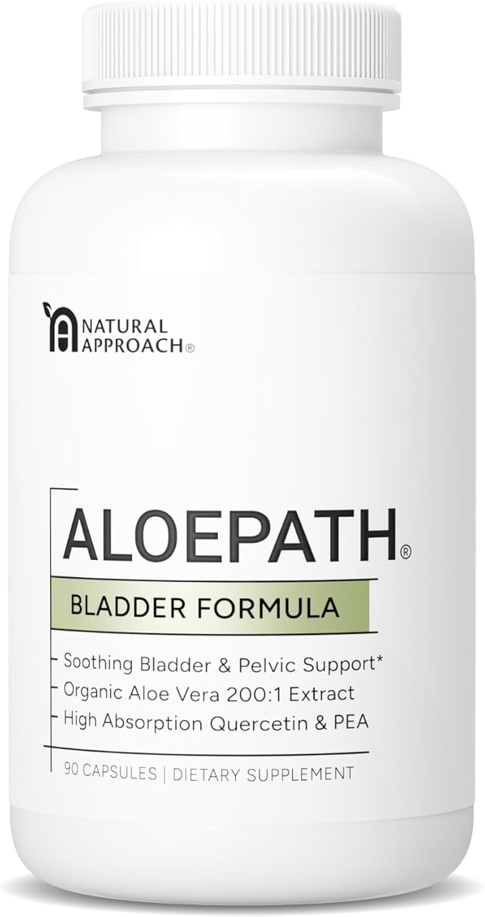 Aloe Vera Bladder Support Capsules – Organic Aloe Extract with Palmitoylethanolamide &amp Quercetin – Bladder &amp Pelvic Wellness Support – Non-GMO Gluten Free – USA Manufactured– 90 Capsules