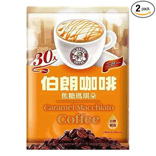Mr. Brown 3 in 1 Instant Coffee 30 Sachets (Caramel Macchiato 2 Packs)
