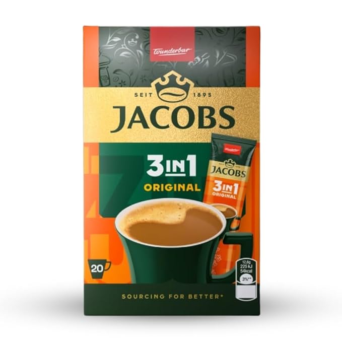 Jacobs 3 in 1 Instant Coffee Sticks 72 Count