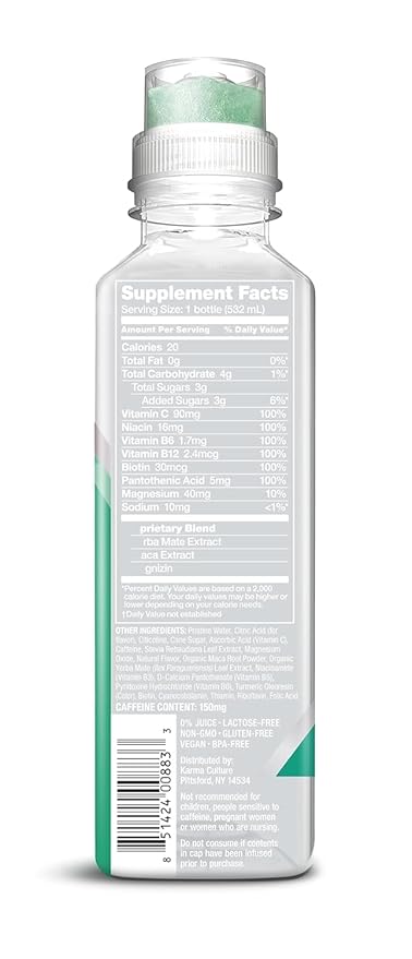 Karma Energy Drink – 12 Pack Melon Dragonfruit Caffeinated Water with Cognizin® Nootropics Vitamins &amp Immune Support Low Calorie