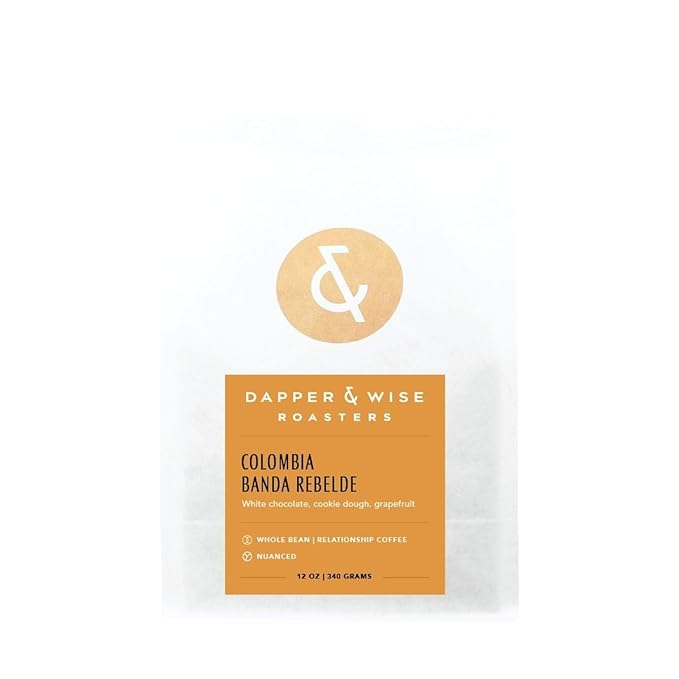 Colombia Banda Rebelde - Roasted by Dapper &amp Wise - Whole Bean Coffee - 12 Ounce Bag