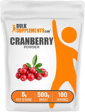 BulkSupplements.com Cranberry Powder - Cranberry Supplements for Women &amp Men Air Dried Cranberries - Unsweetened &amp Gluten Free 5g per Serving 500g (1.1 lbs) (Pack of 1)