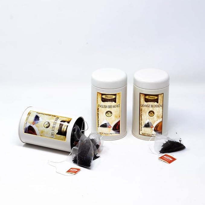 Premiers Gourmet Tea Gift Set | English Breakfast Orange Blossom and Princess Blue Grey Chai | 3-in-1 Tea Collection with Herbs Flowers and Fruits | Ideal Gift for Delicious Tea Lovers