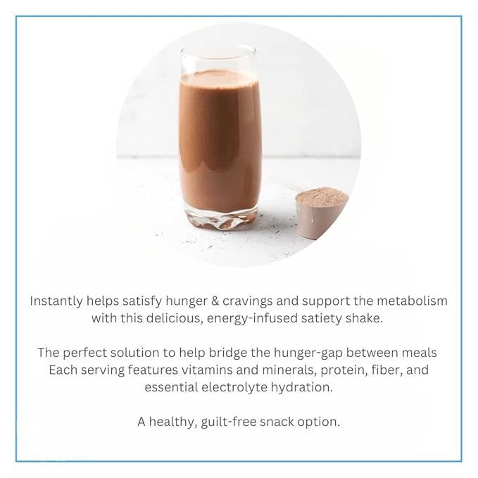 Consult Health BIG NRG Energy Infused Satiety Shake - Chocolate Flavor – Energy Infused Powder Shake Mix – Helps Bridge Hunger-gap Between Meals - Green Tea Leaf and Red Orange Extract - 22.11 oz. (1p