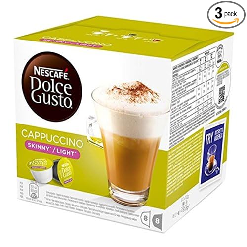 Nescafe Dolce Gusto Coffee Capsules Skinny Light Cappuccino 16 Count (Pack of 3)