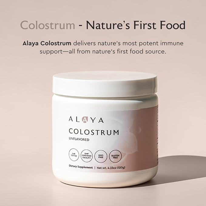 Alaya Naturals Bovine Colostrum Powder – Superfood Bioactive Colostrum for Gut Health Immune Support Hormonal Balance &amp Muscle Recovery Bioavailable Non-GMO Gluten Free