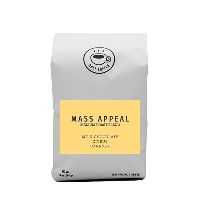 Mass Appeal - Medium Roast Blend - Roasted by Bolt Coffee Co. - Whole Bean Coffee - 12 Ounce Bag