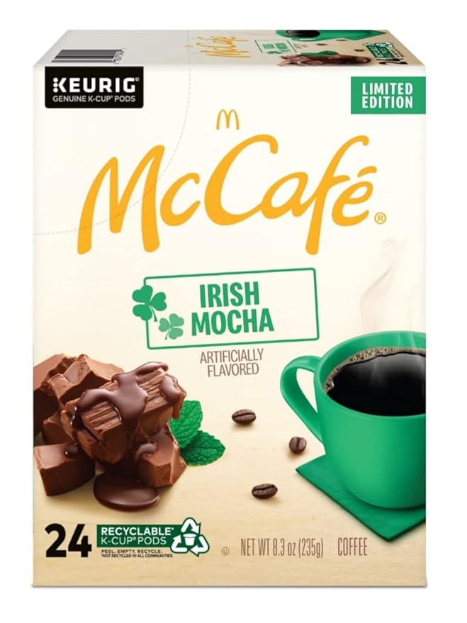 McCafe Irish Mocha Limited Edition Coffee K Cups - Pack of 2 Boxes - 24 K Cup Pods Per Box - 48 K Cups Total - For Use In Keurig Coffee Makers - Limited Edition McCafe Flavor