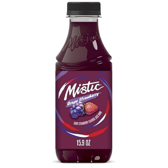 Mis-tic Vibrant Flavor Grape Strawberry Juice 16 fl oz - 12 Bottles (Pack of 12 Grape Strawberry)