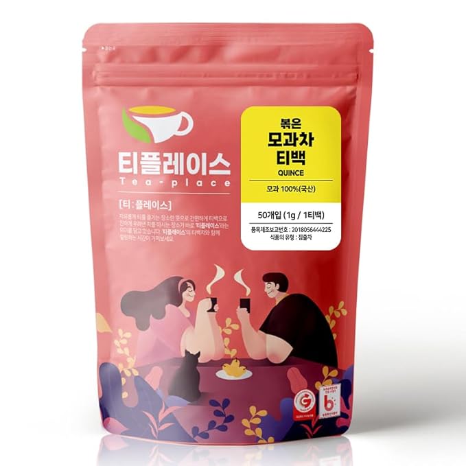 HELLO KFOOD TEA PLACE Korean Style Roasted Tea Bags - Quince Tea (모과차) 50 Count