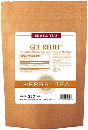The Republic of Tea Be Well Teas No. 9 Get Relief Herbal Tea For Digestion Refill Pack of 250 Tea Bags