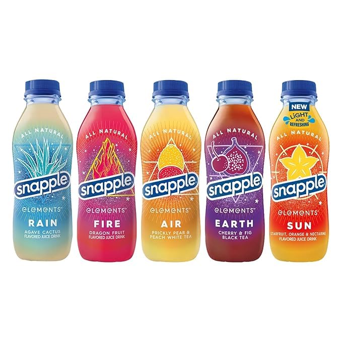 variety elements 5 Different Flavors Orange &amp Nectarine Cherry &amp Fig Black Tea Pear Peach White Tea Dragon Fruit Agav Tactus 16 fl oz recycled plastic bottle Pack of 17