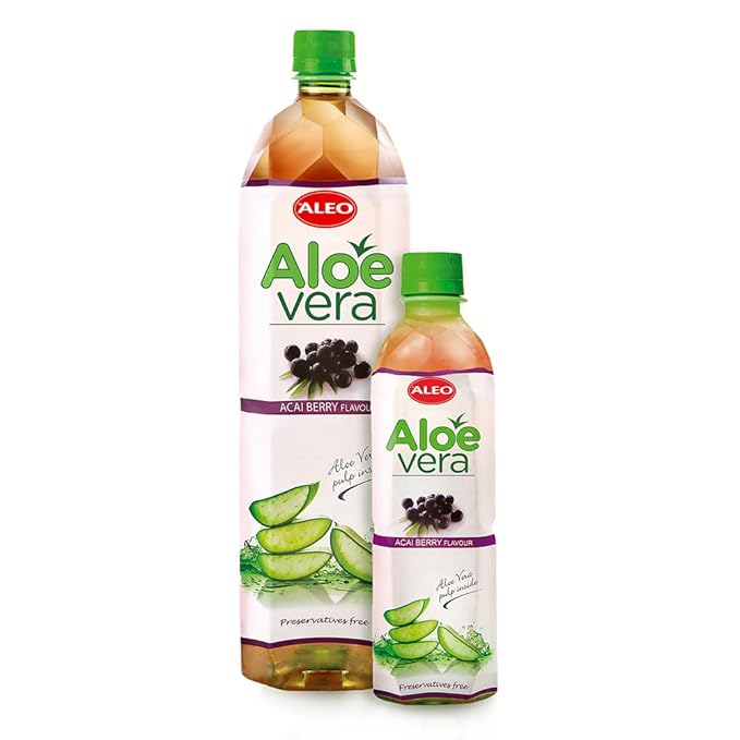 ALEO 1.5L x 12 Premium Acai berry Aloe Vera Drink - Natural No Preservatives No Artificial Colors Superior Taste Award 2025