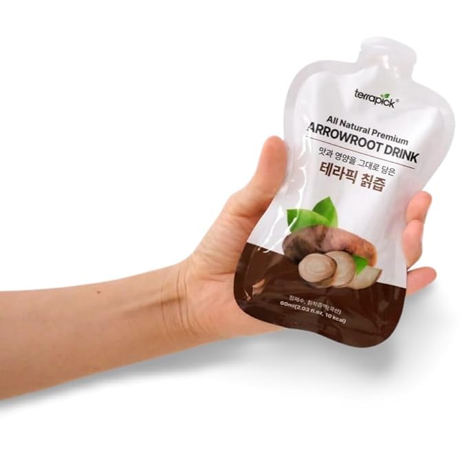 TerraPick All Natural Premium Arrowroot Drink – Pure Korean Arrowroot No Added Sugar No Artificial Flavors 60ml x 30 Pouches – Healthy &amp Convenient On-the-Go Drink