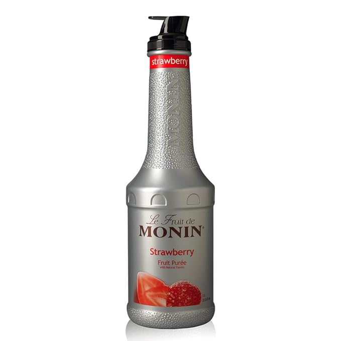 Monin - Strawberry Purée Juicy and Sweet Great for Sodas and Teas Gluten-Free Vegan Non-GMO (1 Liter)