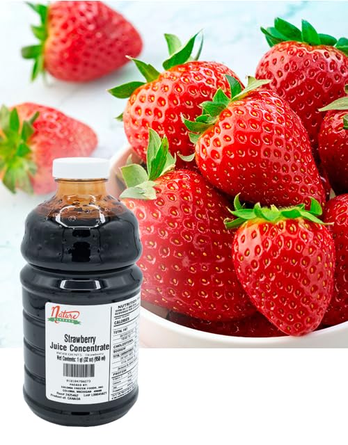 Nature Blessed 100% Strawberry Fruit Juice Concentrate - 2 Quarts (2/32 fl oz bottles) Applications: Home Wine Making Brewing Distilling Hard Cider Smoothies Jelly