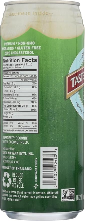 Taste Nirvana Real Coconut Water With Pulp 16.2-oz. (Count of 12) Sold By HERO24HOUR Thank You