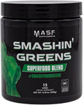 MASF Supplements Smashin' Greens Superfood Organic Blend - 15 Servings - Boost Energy Immune Support Digestive Health with Organic Wheat Grass Spirulina Chlorella - NSF Certified