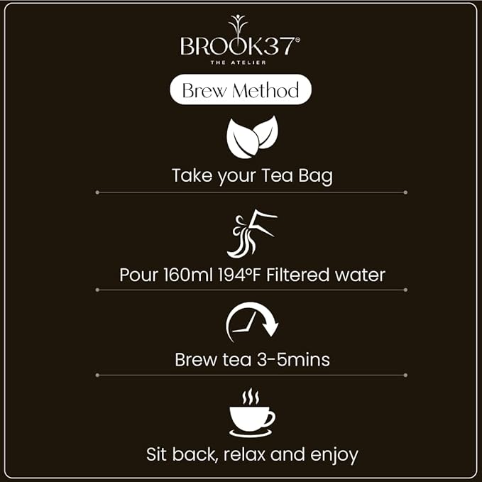 Brook37 Pink Rose Strawberry Herbal Tea - Premium Tea | Caffeine Free | Natural flavor and ingredients | Hibiscus Rose Strawberry | 20 Tea Bags | Plastic Neutral Brand | Ideal Tea Gift