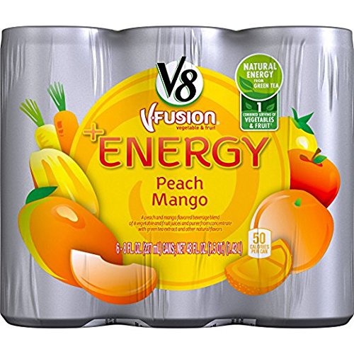 V8 +Energy Variety Pack Pomegranate Blueberry Peach Mango Orange Pineapple and Diet Strawberry Lemonade 8 Ounce (Pack of 24)