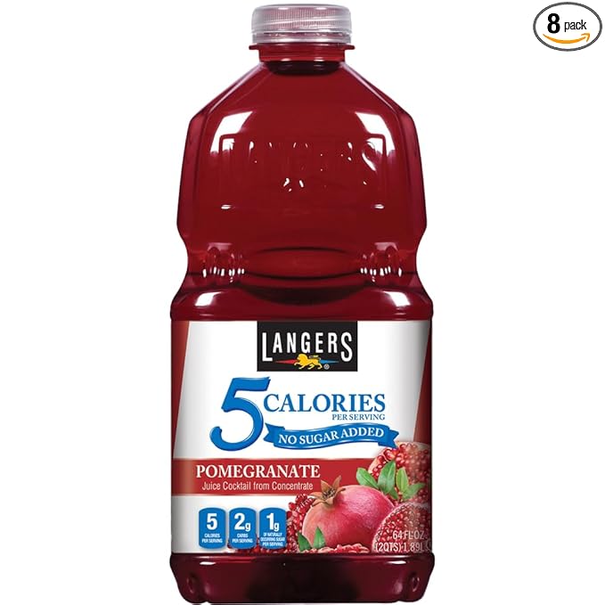 Langers 5 Calorie Pomegranate Juice Cocktail 64 Fl Oz (Pack of 8)