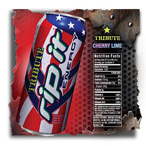 Rip It Energy Drinks Tribute Editions (Tribute Cherry Lime 6 Cans)