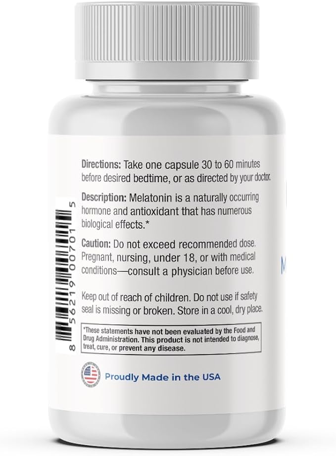 60mg Extra Strength Melatonin MAX - High Dosage Melatonin Vegan Non-GMO Gluten-Free (120 Capsules 2-Pack)