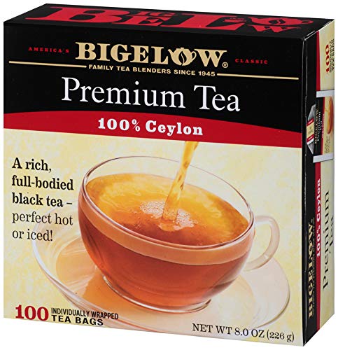 Bigelow 100 Count Premium Blend Black Tea (Case of 10) Contains 1000 Total Individually Wrapped Tea Bags Full Caffeine