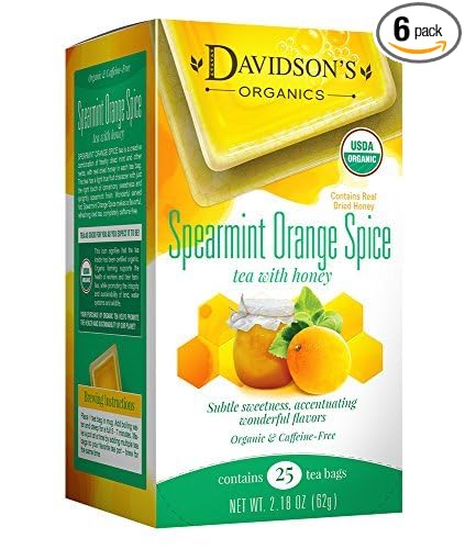 Davidson's Organics Spearmint Orange Spice 25-count Tea Bags Pack of 6