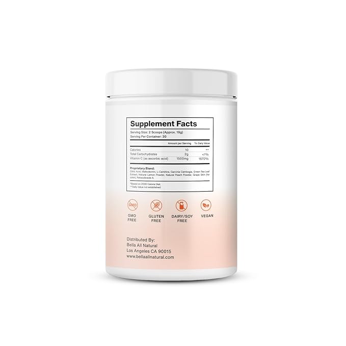 Bella All Natural Skinny Lemonade - Peach Flavor 560g