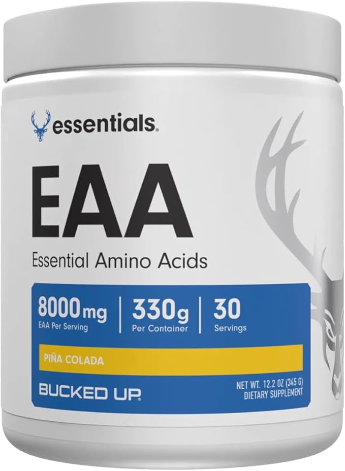 Bucked Up Essential Amino Acids - EAA Powder - Easy Mix Non Clumping Formula - for Pre/Intra Workout - Pina Colada Flavor - 30 Servings - 11.6 oz
