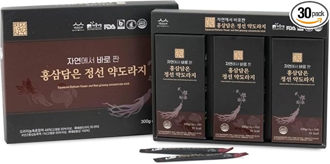 Korean Bellflower Root &amp Red Ginseng Concentrated Liquid Extract Sticks (Doraji) 10g x 30 Sticks (300g)