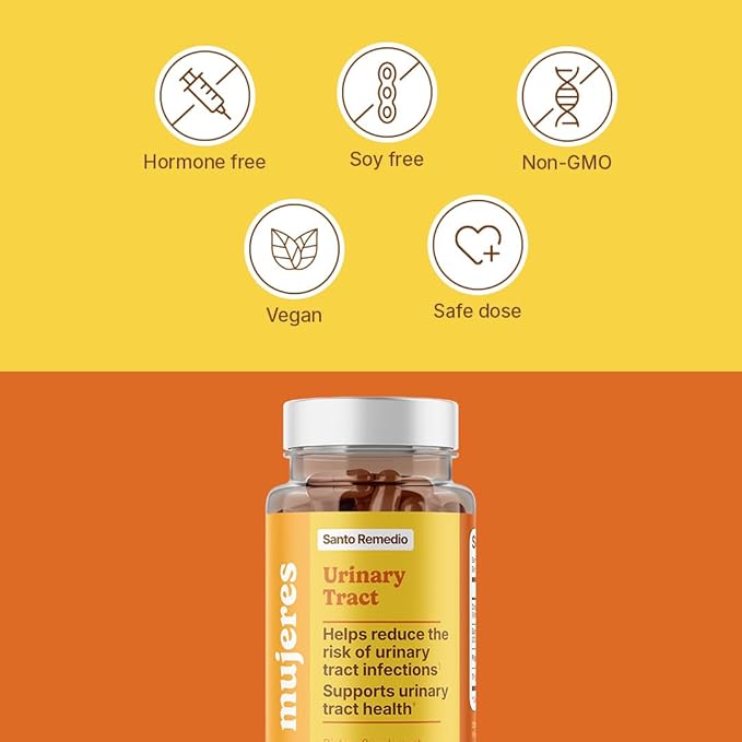 Santo Remedio Urinary Tract Dietary Supplement Helps Reduce Urinary Tract Infections Unique Formula with Cranberries Probiotics and Enzymes Clinically Proven Ingredients Non-GMO 30 Servings