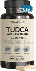 VINATURA TUDCA Milk Thistle 1250mg - Tudca Supplement Tudca Bile Salts Liver Support Gallbladder Supplements *USA Made and Tested* Bile Salts Supplement - 90 Capsules