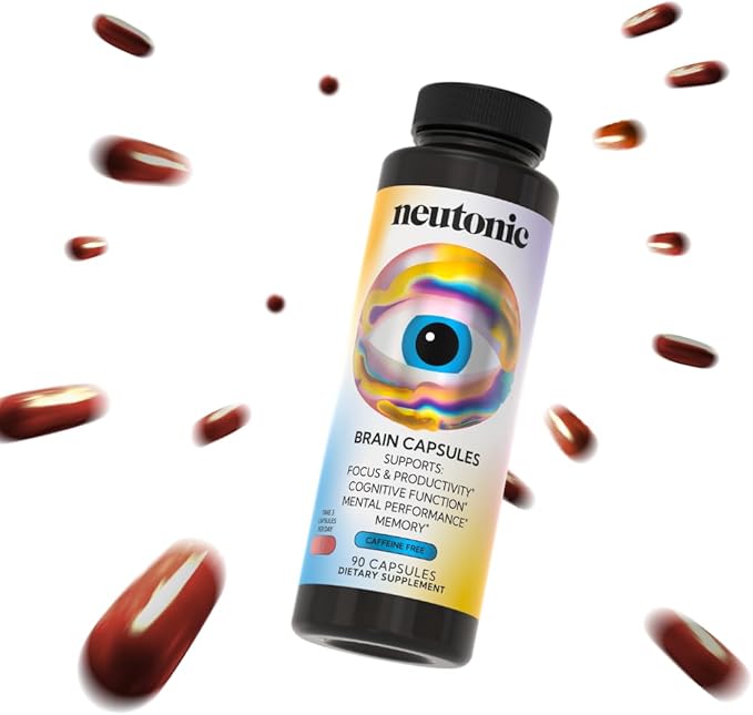 Neutonic Nootropic Brain Supplement | 1 Month Supply 90 Capsules | for Men and Women | Support Memory Mental Clarity Cognitive Function | Boost Focus Energy Brain Health