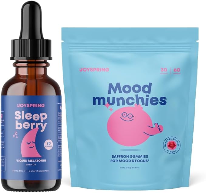 JoySpring SleepBerry Melatonin with Elderberry and Saffron Gummies for Kids - Mood Support Supplement