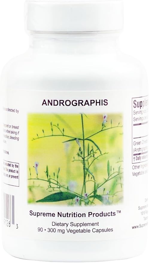 Supreme Nutrition Andrographis 90 Pure Green Chiretta Vegetarian Capsules