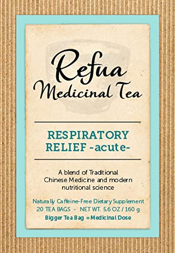 Refua Medicinals Respiratory Relief -acute- Supports the treatment of acute lung sinus and accompanying ear infections: Kosher | Vegan | Gluten Free |Non GMO: 30 Tea Bags