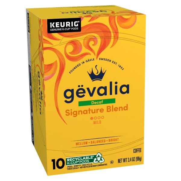 Gevalia Blend Decaf Mild Light Roast K-Cup Coffee Pods 3.4 Oz (Pack of 6)